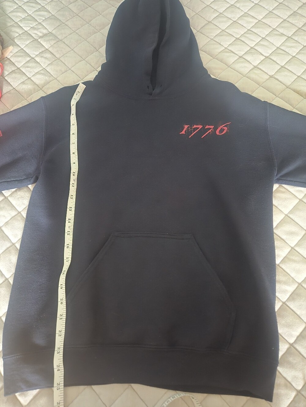 Adult Grunt Style 1776 Embroidered Black Hoodie Sweatshirt
